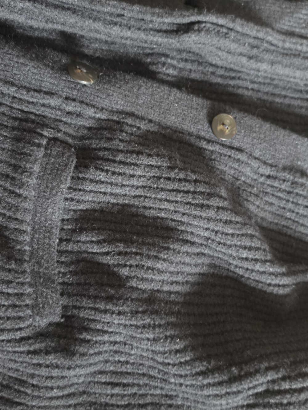 Abercrombie & Fitch Ribbed Button-Front Cardigan in Black